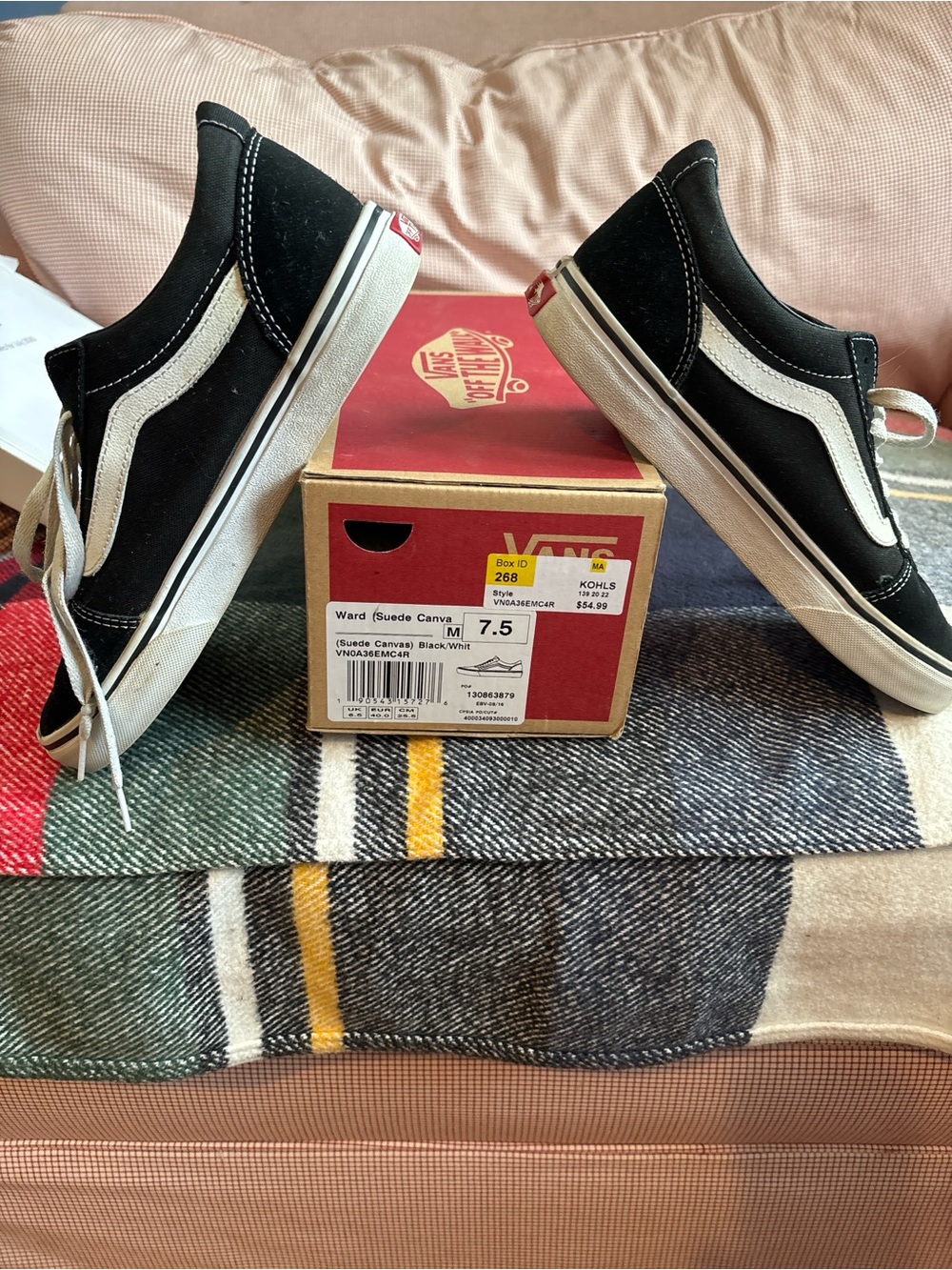Vans Black & White Low-Top Suede Canvas Sneakers - unisex